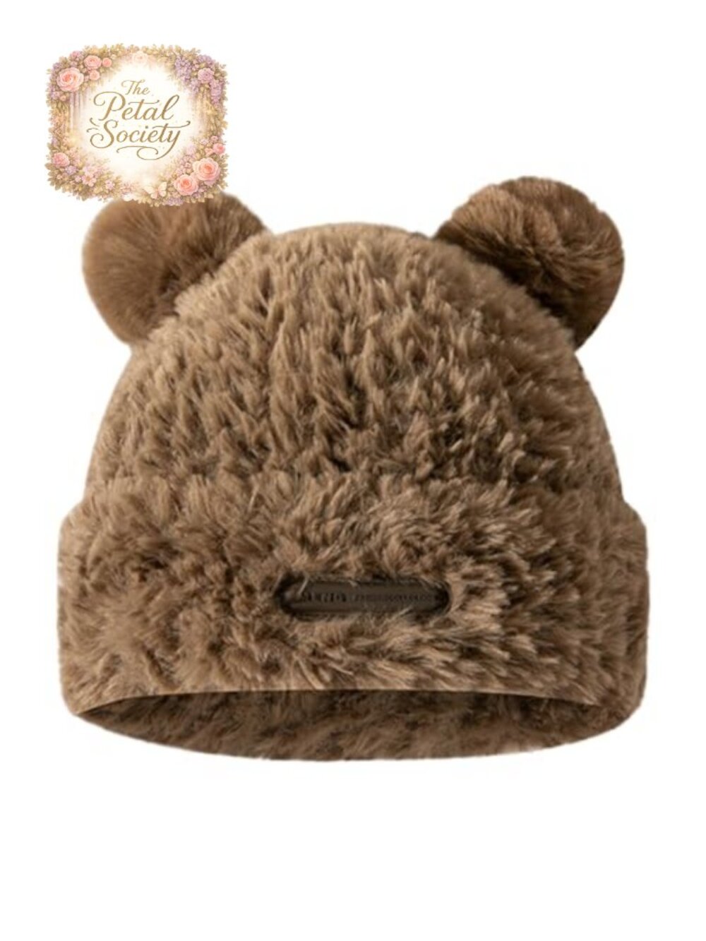 Faux Fur Bear Ear Beanie Fuzzy Furry Winter Hat Warm Slouchy